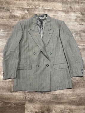 J.T. Beckett Vintage 100% Worsted Wool Double Breasted Blazer Size 42R